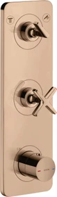 Hansgrohe Axor Citterio E Thermostatmodul 380/120 Kontrollfeld mit Platte für 2 Verbraucher polished red gold