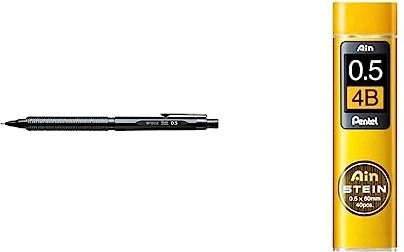 Pentel Orenz Nero Druckbleistift HB 0.5mm graphit, schwarz, Radierer