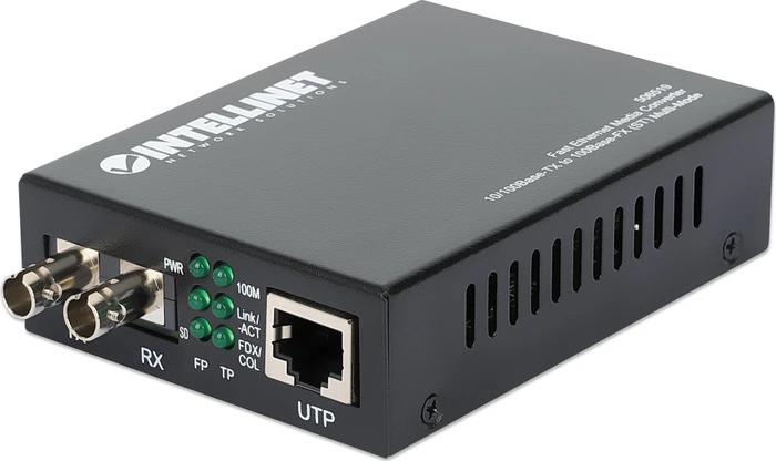 Intellinet 10/100Base-TX auf 100Base-FX Media Converter, RJ-45, ST-Duplex MM, 2km
