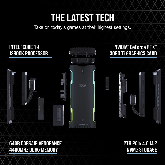Corsair ONE i300, Core i9-12900K, 64GB RAM, 2TB SSD, GeForce RTX 3080 Ti