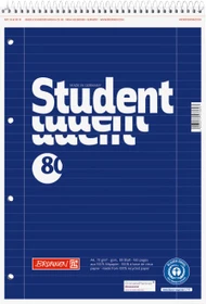 Brunnen Student Recycling Collegeblock für Linkshänder, A4, Lineatur 27, blau, 80 Blatt