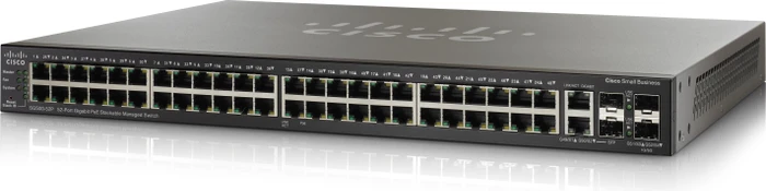 Cisco SG500 Rackmount Gigabit Managed Stacking Switch, 48x RJ-45, 2x RJ-45/SFP, 375W PoE+