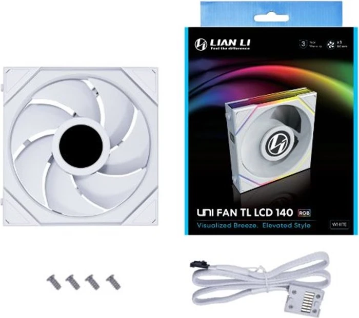 Lian Li Uni Fan TL LCD 140 RGB, weiß, 140mm