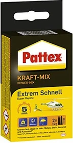 Pattex PK6ST Kraft-Mix Extrem Schnell 2-Komponenten Epoxidharzkleber, 24g