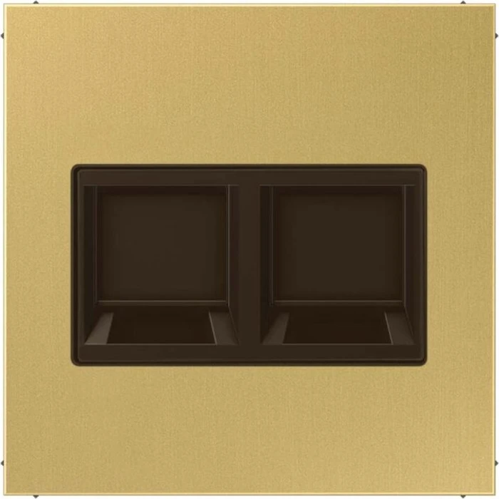 Jung Serie LS Abdeckung für Modular-Jack-Steckbuchsen 2fach, Messing classic