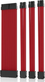 AsiaHorse GPU/CPU Cable Extension Kit, 1x 24-Pin, 1x 4/8-Pin ATX, 2x 8-Pin PCIe, 16AWG, rot, 30cm (Red-4Kit)