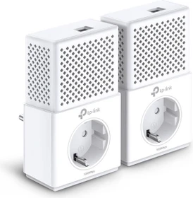TP-Link Powerline AV1000 Passthrough Starter Kit, HomePlug AV2, RJ-45, 2er-Pack
