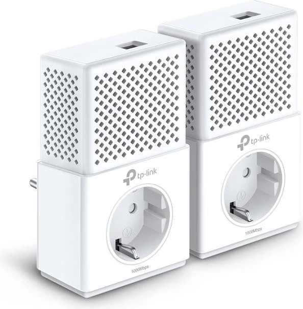 TP-Link Powerline AV1000 Passthrough Starter Kit, HomePlug AV2, RJ-45, 2er-Pack
