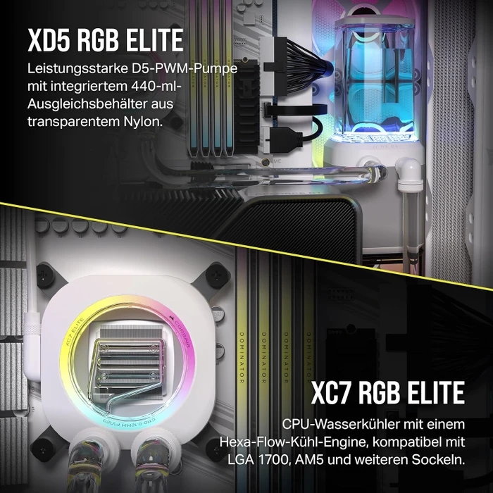 Corsair Hydro X Series iCUE LINK XH405i RGB Pro Custom Cooling Kit, weiß