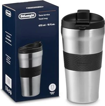 DeLonghi DLSC073 Doppelwandiger Edelstahl Isolierbecher 470ml
