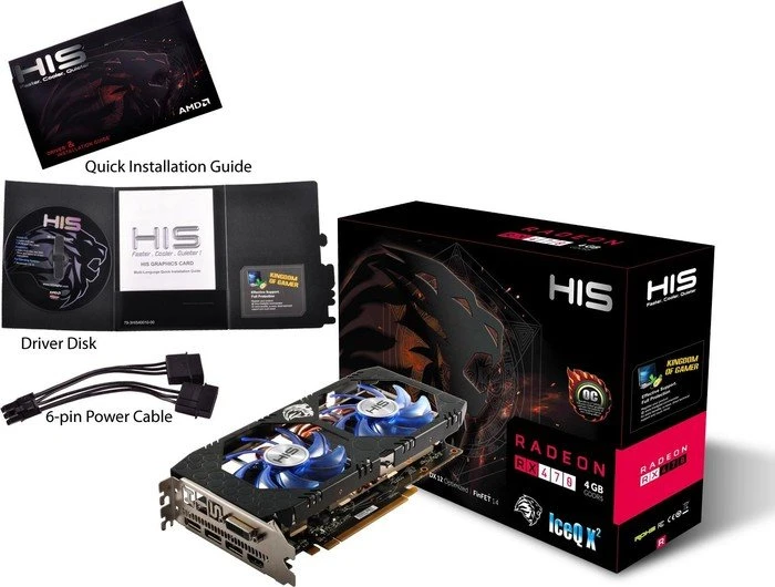 HIS Radeon RX 470 IceQ X² OC, 4GB GDDR5, DVI, HDMI, 3x DP