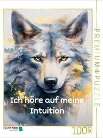 Calvendo Hör auf deine Intuition mit dem Wolf im Aquarell Stil