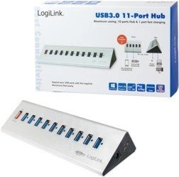 LogiLink Aluminium USB-Hub, 11x USB-A 3.0, USB 3.0 Micro-B [Buchse]
