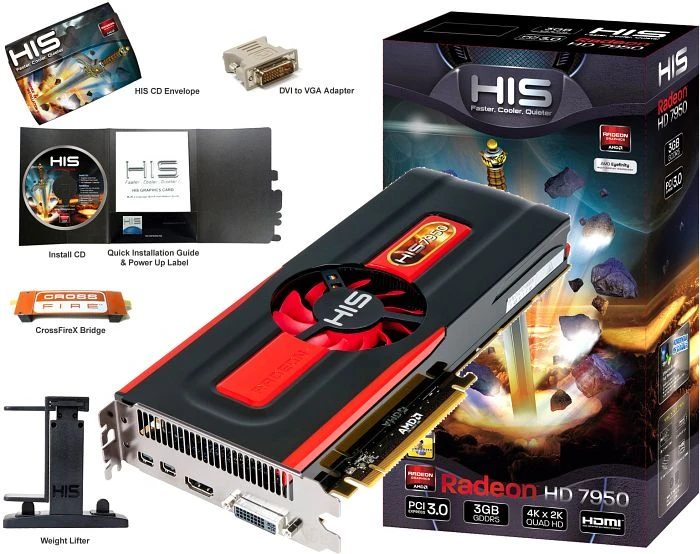 HIS Radeon HD 7950, 3GB GDDR5, DVI, HDMI, 2x mDP