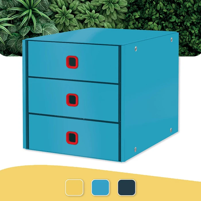 Leitz Click & Store Cosy Schubladenbox, 3 Schubladen, blau