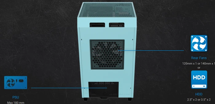 Thermaltake The Tower 100 Turquoise, türkis, Glasfenster, Mini-ITX