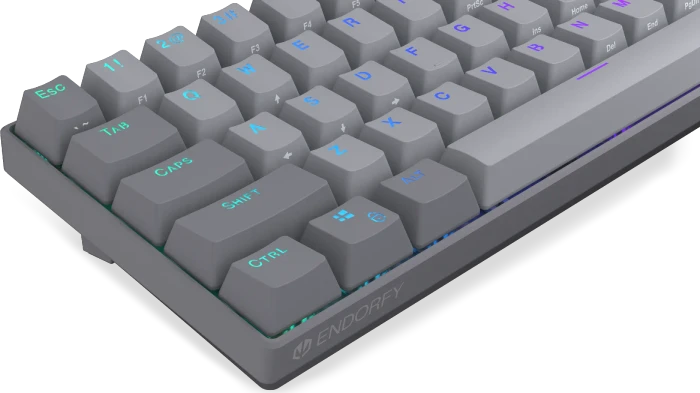 Endorfy Thock V2 Compact, PBT, grau, LEDs RGB, hot-swap, Endorfy RED, USB, US