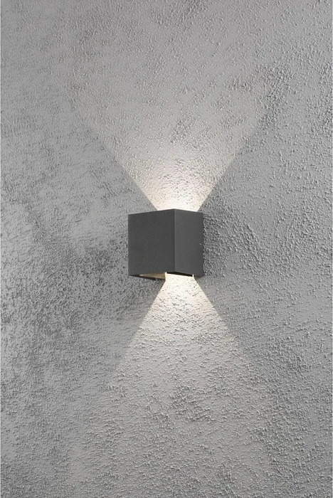 Konstsmide Cremona 13cm Wandleuchte 2-flammig anthrazit