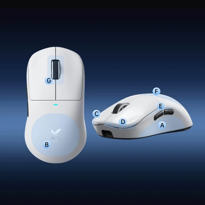 Mchose M7 Ultra 8K Lightweight Wireless Gaming Mouse, schwarz, USB/Bluetooth