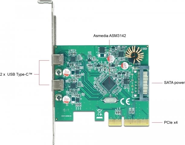 DeLOCK 2x USB-C 3.1, PCIe 3.0 x4
