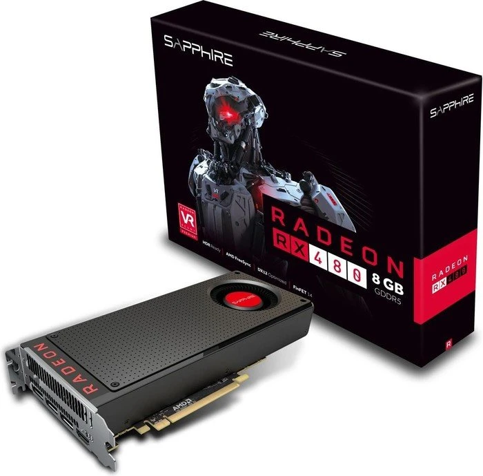 Sapphire Radeon RX 480 8G D5, 8GB GDDR5, HDMI, 3x DP, lite retail