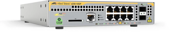 Allied Telesis x230 Desktop Gigabit Managed Switch, 8x RJ-45, 2x SFP, 124W PoE+