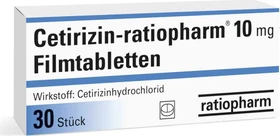 Cetirizin-ratiopharm 10mg Filmtabletten, 30 Stück