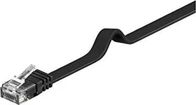 goobay Flach-Patchkabel, Cat6, U/UTP, RJ-45/RJ-45, 0.5m, schwarz