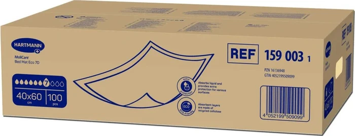 Hartmann MoliCare Bed Mat Eco 7 Tropfen Bettschutzeinlage, 40x60cm, 100 Stück