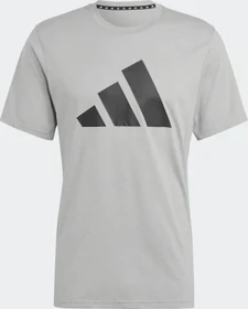 adidas Train Essentials Feelready Logo Funktionsshirt kurzarm medium grey heather/black (Herren)
