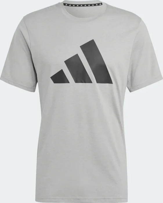 adidas Train Essentials Feelready Logo Funktionsshirt kurzarm medium grey heather/black (Herren)