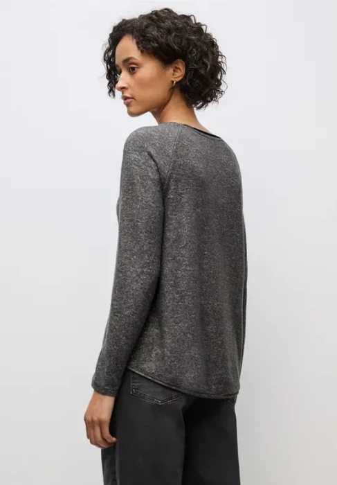 Street One Soft Melange Shirt langarm gravel grey mel. (Damen)