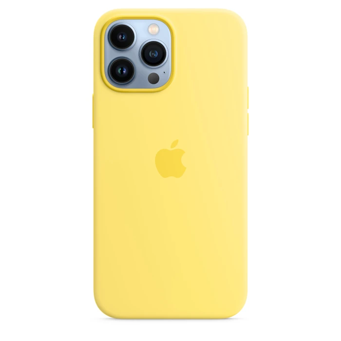 Apple Silikon Case mit MagSafe für iPhone 13 Pro Max Zitronenschale