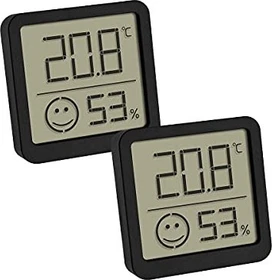 TFA Dostmann Thermo-Hygrometer mit Komfortzone schwarz, digital, 2 Stück
