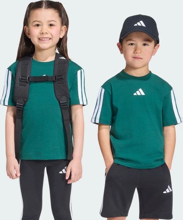 adidas Essentials T-Shirt kurzarm collegiate green/white (Junior)