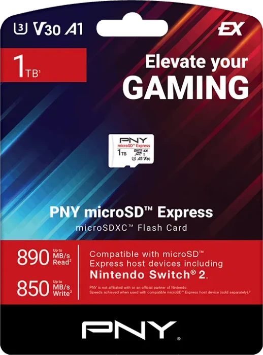 PNY microSD Express R890/W810 1TB, UHS-I U3, A1, Class 10, SD Express EX I
