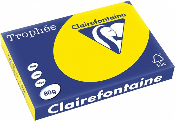 Clairefontaine Trophée Universalpapier matt neongelb, A3, 80g/m², 500 Blatt