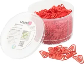 Laurel Plastiklips Büroklammern rot, 500 Stück