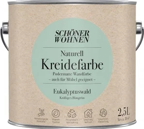 Schöner Wohnen Naturell Kreidefarbe innen eukalyptuswald kräftiges blaugrün, 2.5l