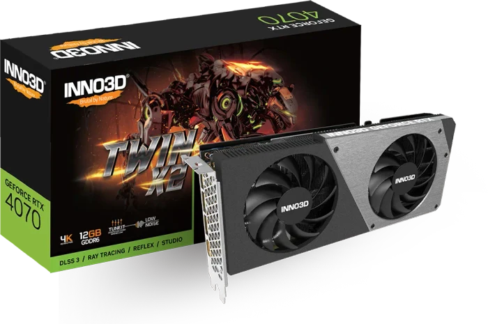 INNO3D GeForce RTX 4070 Twin X2, 12GB GDDR6, HDMI, 3x DP