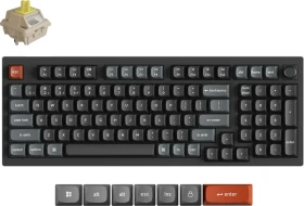 Keychron V5 Ultra 8K Wireless, 96%, schwarz, LEDs RGB, Keychron Silk POM BANANA, USB/Bluetooth, US (V5U-D4-US)