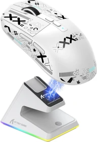 Attack Shark X6 Wireless Gaming Mouse weiß, inkl. Grip Tape, USB/Bluetooth