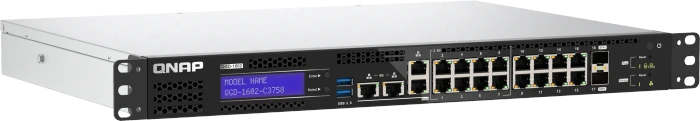QNAP QGD-1602 Dual-System VM-Host & NAS Rackmount 2.5G Managed Switch, 16x RJ-45, 2x SFP+