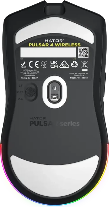 Hator Pulsar 4 Wireless Gaming Mouse schwarz, USB/Bluetooth