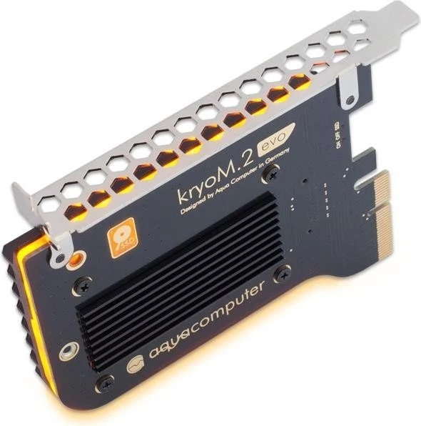 Aqua Computer kryoM.2 evo PCIe 3.0/4.0 x4 Adapter mit Passivkühler