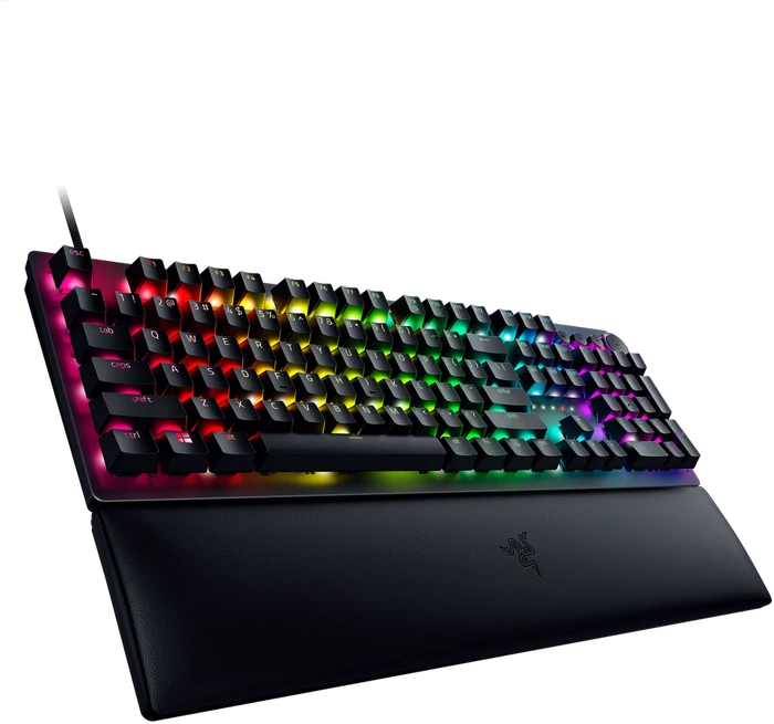 Razer Huntsman V2, schwarz, LEDs RGB, Razer Clicky Optical PURPLE, USB, FR