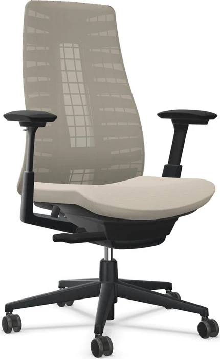 Haworth Fern Bürostuhl, Rahmen schwarz, beige