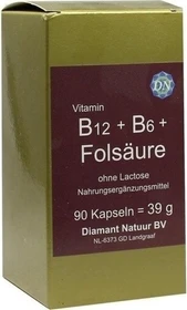 Diamant Natuur B12 + B6 + Folsäure ohne Lactose Kapseln, 90 Stück