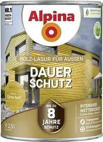 Alpina Farben Dauer-Schutz Holz-Lasur außen eiche hell, 2.5l