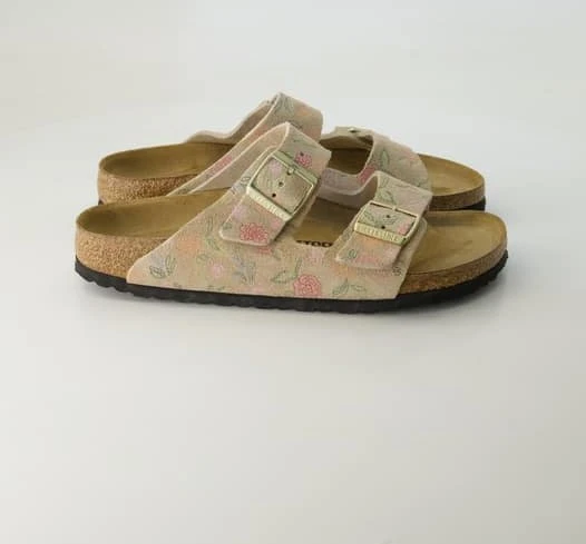 Birkenstock Arizona Veloursleder sandcastle flower print (Damen)